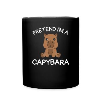 Imagine I'm a Capybara Halloween - Full Colour Mug - black - Front