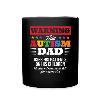 Papa autiste - Mug uni - noir - Devant