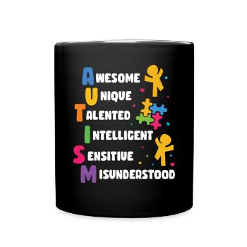 Autismus Awareness Day Autist Geschenk - Tasse einfarbig - Schwarz - Vorne