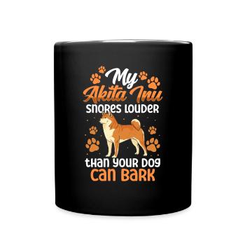 Akita Inu ronfle fort Akita Inu japonais - Mug uni - noir - Devant