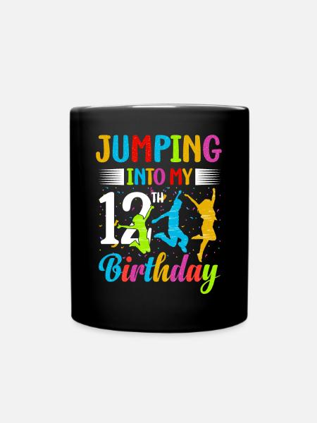 Trampolin Lover 8. Geburtstag Party Springen - Tasse einfarbig - Schwarz
