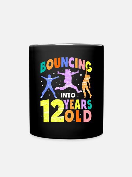 Trampolin Lover 8. Geburtstag Party Springen - Tasse einfarbig - Schwarz