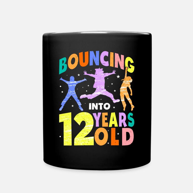 Trampolin Lover 8. Geburtstag Party Springen - Tasse einfarbig - Schwarz