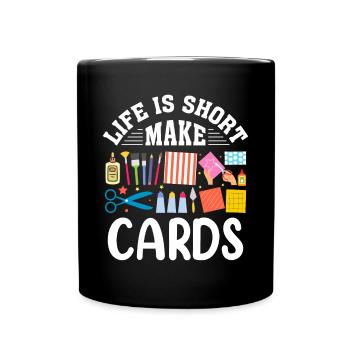 Paper Crafting Cardmaker Handmade Crafter Card - Full Colour Mug - black - Front
