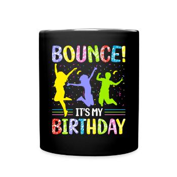 Trampolin Geburtstagsparty - Tasse einfarbig - Schwarz - Vorne