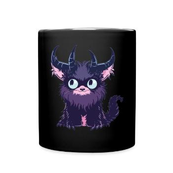 Goth Pastel Cute Creepy Kawaii Krampus Cat - Tasse einfarbig - Schwarz - Vorne