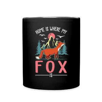 Fuchs Geschenk Rotfuchs - Tasse einfarbig - Schwarz - Vorne