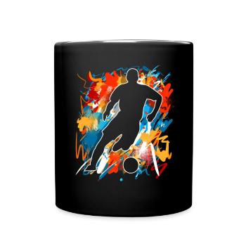 Fußball Fußballer - Tasse einfarbig - Schwarz - Vorne