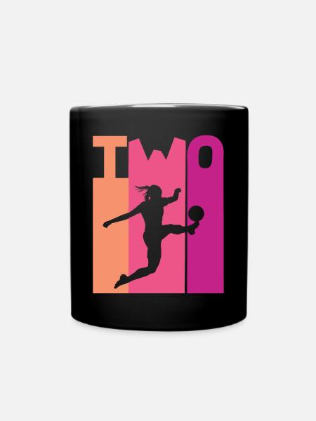 2e anniversaire Football féminin Football Joueuse de football - Mug uni - noir