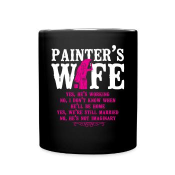 Femme peintre décoratrice en bâtiment - Mug uni - noir - Devant