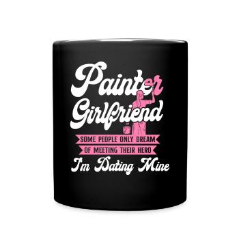 Petite amie peintre décoratrice en bâtiment - Mug uni - noir - Devant