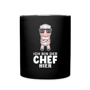 Schaf - Tasse einfarbig - Schwarz - Vorne