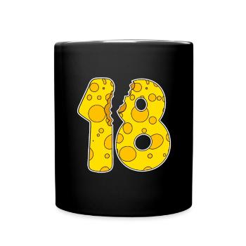 18 Year Old Funny Cheese - Full Colour Mug - black - Front