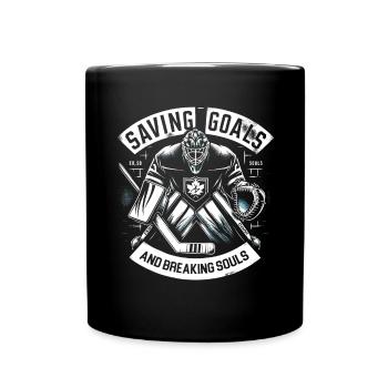 Ice Hockey Goalie Goaltender Keeper Goalkeeper - Full Colour Mug - black - Front