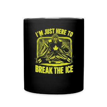 Ice Hockey Goalie Goaltender Keeper Goalkeeper - Full Colour Mug - black - Front