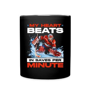 Ice Hockey Goalie Goaltender Keeper Goalkeeper - Full Colour Mug - black - Front