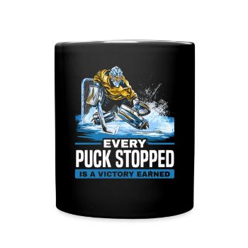 Ice Hockey Goalie Goaltender Keeper Goalkeeper - Full Colour Mug - black - Front