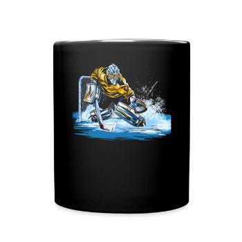 Ice Hockey Goalie Goaltender Keeper Goalkeeper - Full Colour Mug - black - Front