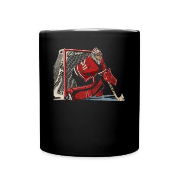 Ice Hockey Goalie Goaltender Keeper Goalkeeper - Full Colour Mug - black - Front