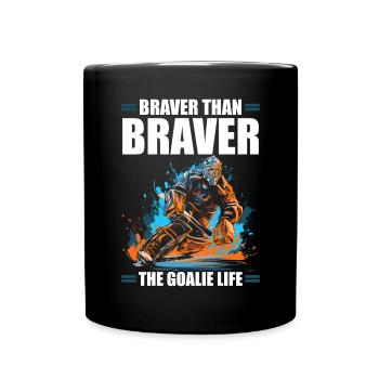Ice Hockey Goalie Goaltender Keeper Goalkeeper - Full Colour Mug - black - Front