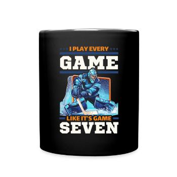 Ice Hockey Goalie Goaltender Keeper Goalkeeper - Full Colour Mug - black - Front