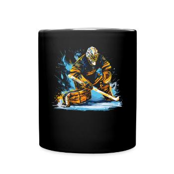 Ice Hockey Goalie Goaltender Keeper Goalkeeper - Full Colour Mug - black - Front