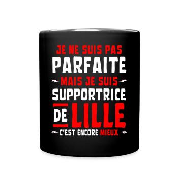 Femme Supportrice Lille Pas Parfaite - Mug uni - noir - Devant