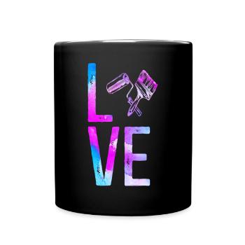 Peintre en bâtiment Décorateur Aquarelle - Mug uni - noir - Devant