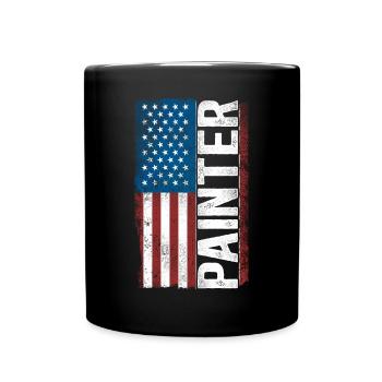 Peintre en bâtiment Décorateur Américain - Mug uni - noir - Devant
