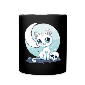 Goth Pastel Cute Creepy Kawaii Cat Kitten - Tasse einfarbig - Schwarz - Vorne