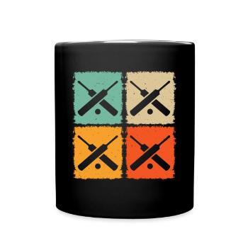 Cricketing Retro Cricket Player Cricket Retro Cric - Full Colour Mug - black - Front