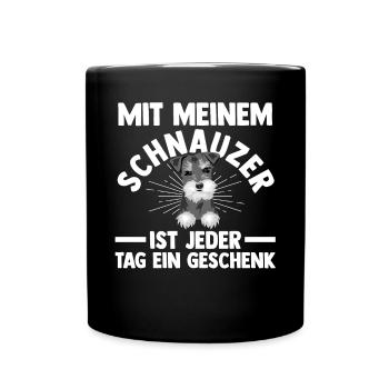 Riesenschnauzer Hund Schnauzer - Tasse einfarbig - Schwarz - Vorne