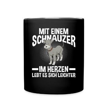 Riesenschnauzer Hund Schnauzer - Tasse einfarbig - Schwarz - Vorne