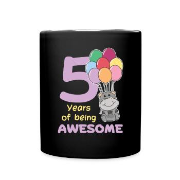 Hippopotame pour les enfants de 5 ans - Mug uni - noir - Devant