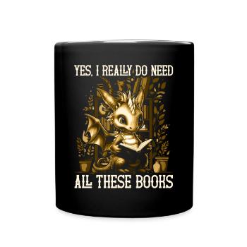 Dragons et livres Dragon Lover Bookish - Mug uni - noir - Devant