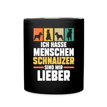 Riesenschnauzer Hund Schnauzer - Tasse einfarbig - Schwarz - Vorne