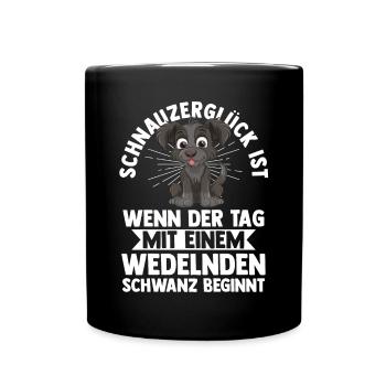 Riesenschnauzer Hund Schnauzer - Tasse einfarbig - Schwarz - Vorne