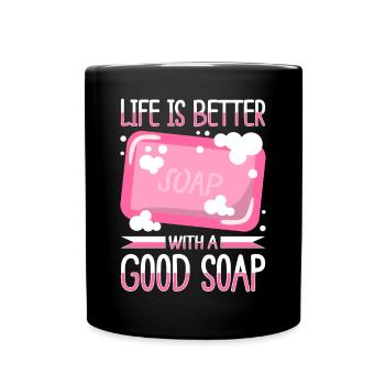 Savon Savon de bain Savon naturel - Mug uni - noir - Devant
