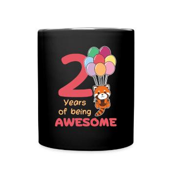 Panda roux pour les enfants de 2 ans - Mug uni - noir - Devant
