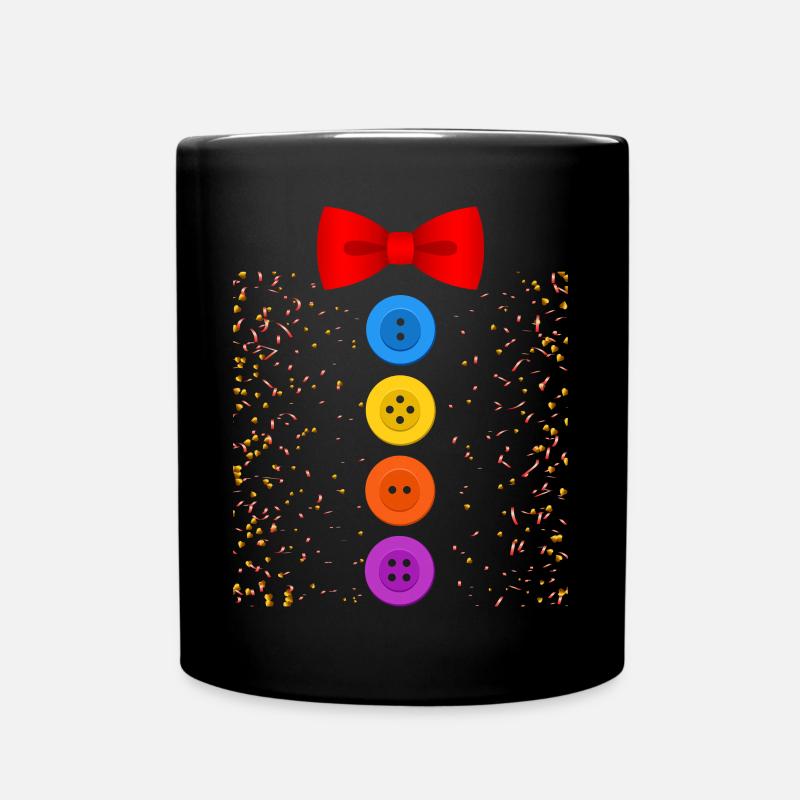 Ein lustiges Karneval Kostüm mit Knöpfen Karneval - Tasse einfarbig - Schwarz