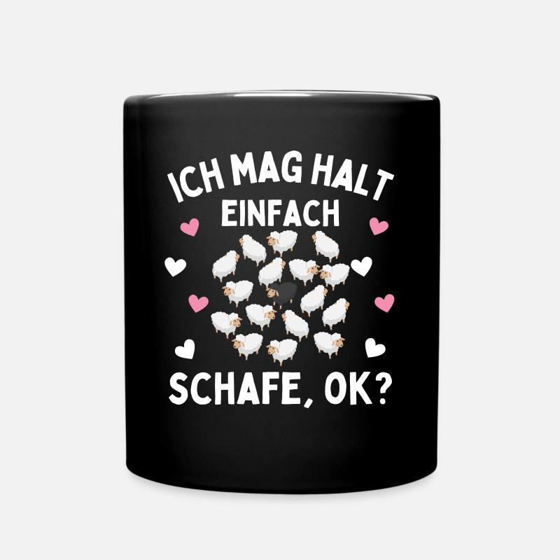 ICH MAG HALT SCHAFE! Schäferei Schäfer Schaf - Tasse einfarbig - Schwarz