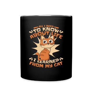 I Learned From My Cat Kätzchen Hauskatze - Tasse einfarbig - Schwarz - Vorne