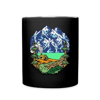 Alpes, Sommet, Montagnes, Beg Hut, Maison, Alm, Tyrol, Nature - Mug uni - noir - Devant