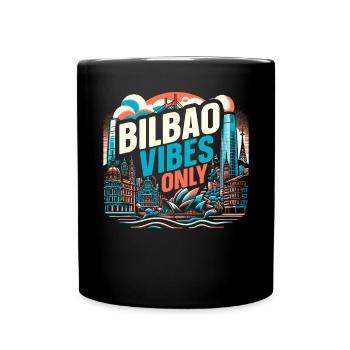 Bilbao Spain Travel Vacation I Love Bilbao Skyline - Full Colour Mug - black - Front