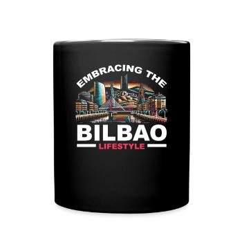 Bilbao Spain Travel Vacation I Love Bilbao Skyline - Full Colour Mug - black - Front