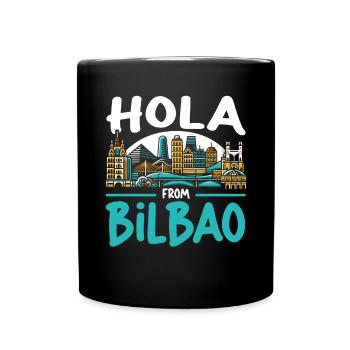 Bilbao Spain Travel Vacation I Love Bilbao Skyline - Full Colour Mug - black - Front
