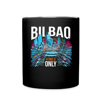 Bilbao Spain Travel Vacation I Love Bilbao Skyline - Full Colour Mug - black - Front