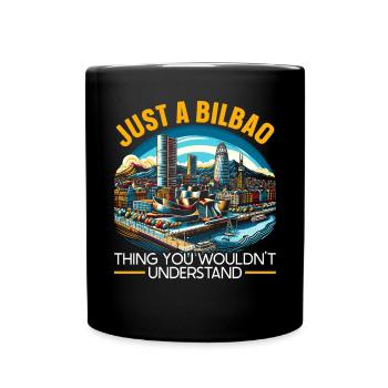 Bilbao Spain Travel Vacation I Love Bilbao Skyline - Full Colour Mug - black - Front