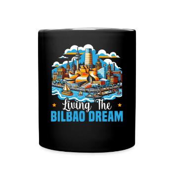 Bilbao Espagne Voyage Vacances J’aime Bilbao Skyline - Mug uni - noir - Devant