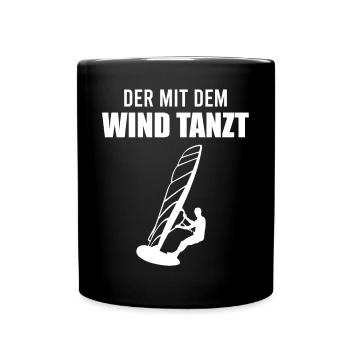 Wind dancer - surfer soul - Full Colour Mug - black - Front